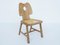 Französischer Stuhl aus Massivem Geschnitztem Holz und Wiener Strohgeflecht im Stil von Jean Royère 1