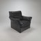 Vintage Thick Leather Lounge Chair, 1970s 1