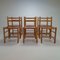 Mid-Century Pine and Leather Dining Chairs by Ate Van Apeldoorn, 1960s, Set of 6 1