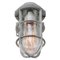 Vintage Industrial Gray Metal and Clear Glass Wall Lamp from Industria Rotterdam, Image 3