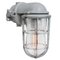 Vintage Industrial Gray Metal and Clear Glass Wall Lamp from Industria Rotterdam 2