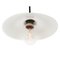 French White Opaline Milk Glass & Brass Pendant Lamp 3