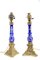 19th Century Gilt Bronze Oil Lamp with White and Blue Opaline Glass Stems & Gilt Decoration 1