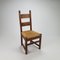 Vintage Rustic Oak and Straw Dining Chairs, Set of 6, 1950s 1