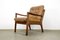 Danish Teak and Leather Lounge Chair by Ole Wanscher for Cado, 1960s, Image 1