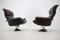 Scandinavian Space Age Style Leather and Chrome Armchairs from M-Top, 1970s, Set of 2, Image 4
