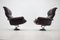 Scandinavian Space Age Style Leather and Chrome Armchairs from M-Top, 1970s, Set of 2 3