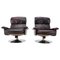 Scandinavian Space Age Style Leather and Chrome Armchairs from M-Top, 1970s, Set of 2, Image 1