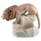 Art Deco Hand-Painted Amphora Porcelain Figurine of a Lion, Czechoslovakia 1