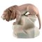 Art Deco Hand-Painted Amphora Porcelain Figurine of a Lion, Czechoslovakia, Image 1