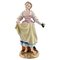 Antike Figur aus handbemaltem Porzellan, Mädchen mit Trauben von Meissen 1