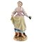 Antique Figure in Hand-Painted Porcelain, Girl with Grapes from Meissen 1