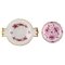 Caviar Bowls in Porcelain with Hand-Painted Pink Flowers from Meissen, Set of 2 1