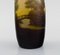 Antique Vase in Yellow Frosted and Dark Art Glass by Emile Gallé, Early 20th Century 6