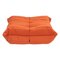 Togo Cadmium Orange Footstool by Michel Ducaroy for Ligne Roset 1