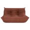 Small Brown Leather 2-Seater Sofa by Michel Ducaroy for Ligne Roset 1