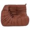 Togo Brown Leather Corner Sofa by Michel Ducaroy for Ligne Roset 1