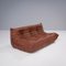 Togo Brown Leather Modular Sofa by Michel Ducaroy for Ligne Roset, Set of 3, Imagen 5