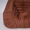 Togo Brown Leather Modular Sofa by Michel Ducaroy for Ligne Roset 8