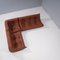 Togo Brown Leather Modular Sofa by Michel Ducaroy for Ligne Roset, Set of 3, Imagen 2