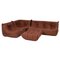 Togo Brown Leather Modular Sofa by Michel Ducaroy for Ligne Roset, Immagine 1
