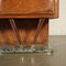 Cabinet in Walnut Veneer, Back-Treated Glass, Brass & Marble, Italy, 1950s 15
