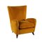 Armchair in Wood & Velvet, Italy, 1950s, Immagine 1