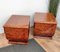 Art Deco Style Italian Walnut Burl and Brass Nightstands, Set of 2, Imagen 6