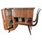 Italian Mid-Century Regency Italian Walnut and Burl Bar Cabinet, Image 1