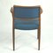 Scandinavian Teak and Blue Model 65 Armchair by Niels Otto Moller for J. L. Møllers, Immagine 11