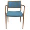 Scandinavian Teak and Blue Model 65 Armchair by Niels Otto Moller for J. L. Møllers 1