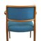 Scandinavian Teak and Blue Model 65 Armchair by Niels Otto Moller for J. L. Møllers, Immagine 12