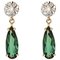 Boucles d'Oreilles en Or Jaune 18 Carats et Tourmaline 2,0 Carat, Set de 2 1