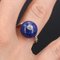 Art Deco Lapis Lazuli Diamonds 18 Karat White Gold Ring, 1930s 9