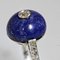 Art Deco Lapis Lazuli Diamonds 18 Karat White Gold Ring, 1930s, Imagen 4