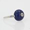 Art Deco Lapis Lazuli Diamonds 18 Karat White Gold Ring, 1930s 5