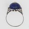 Art Deco Lapis Lazuli Diamonds 18 Karat White Gold Ring, 1930s 13