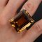 French 45 Carat Citrine 18 Karat Yellow Gold Cocktail Ring, 1950s, Immagine 9