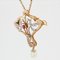 Art Nouveau Natural Pearl Diamond Ruby 18 Karat Yellow Gold Pendant Brooch, Image 7