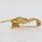 French Sapphire 18 Karat Yellow Gold Leaf Brooch, 1960s, Image 8