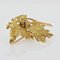 French Sapphire 18 Karat Yellow Gold Leaf Brooch, 1960s, Image 9