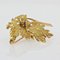 French Sapphire 18 Karat Yellow Gold Leaf Brooch, 1960s, Immagine 9