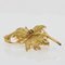 French Sapphire 18 Karat Yellow Gold Leaf Brooch, 1960s, Image 7