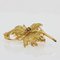 French Sapphire 18 Karat Yellow Gold Leaf Brooch, 1960s, Immagine 7