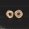 Vintage Two-Tone 18K Gold Earrings, 1970s, Set of 2, Imagen 1