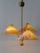 3-Armed Pendant Lamp by Rupert Nikoll, Austria, 1950s 16