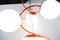 Space Age Deckenlampe in Orange & Weiß mit 4 Leuchten im Stil von Gino Sarfatti, 1970er 11
