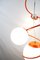 Space Age Deckenlampe in Orange & Weiß mit 4 Leuchten im Stil von Gino Sarfatti, 1970er 8