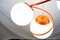 Space Age Deckenlampe in Orange & Weiß mit 4 Leuchten im Stil von Gino Sarfatti, 1970er 5