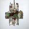 Italian Brutalist Iron and Cut Glass Chandelier, 1970s 10